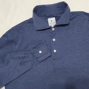 Granger Owings Long Sleeve Polo Shirt Blue Mens Medium